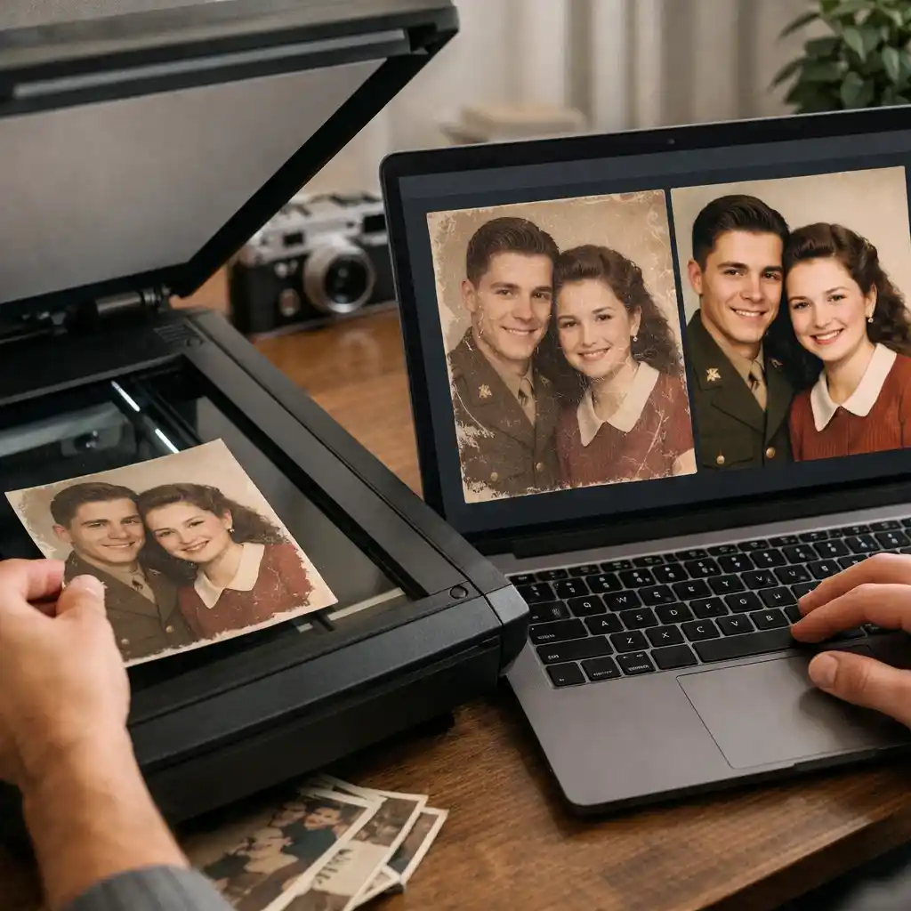 Carica una vecchia foto per ripristinarla online gratuitamente utilizzando l'intelligenza artificiale